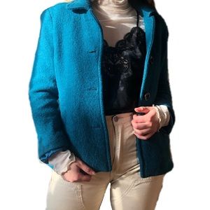 Blue Wool Blend Pea Coat